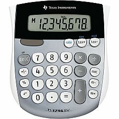 Texas Instruments TI-1795SV SuperView Calculators Dual Power, Angled Display, Sign Change - 8 Digits - LCD - Battery/Solar Powered - 1" Height x 4.3" Width x 5.1" Length - Gray - 2 / Bundle (TI1795SVBD) Texas Instruments TI-1795SV SuperView Calculators Dual Power, Angled Display, Sign Change - 8 Digits - LCD - Battery/Solar Powered - 1" Height x 4.3" Width x 5.1" Length - Gray - 2 / Bundle (TI1795SVBD)
