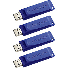 Verbatim 8GB USB Flash Drives 8 GB - USB 2.0 Type A - Blue - 4 / Carton (97088CT)