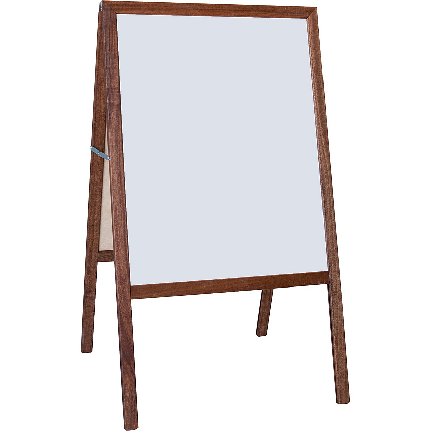 Flipside Products Flipside Dark Frame Signage Easel Stained White/Black Surface - Hardwood Frame - Rectangle - 1 Each (31210)