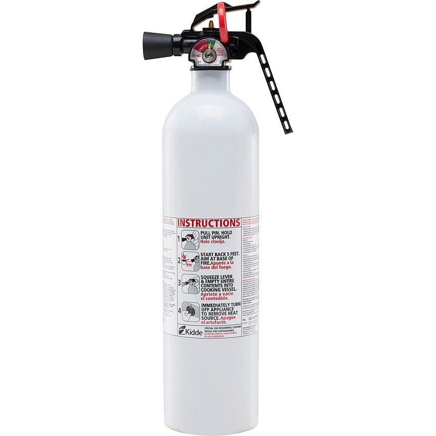 Kidde Fire Kitchen Fire Extinguisher Lightweight, Non-toxic, Corrosion Resistant, Impact Resistant, Rust Resistant - White - 1 Each (21008173MTL)