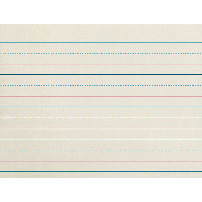 Zaner-Bloser Broken Midline Ruled Paper Printed - 1.13" Ruled - 30 lb Basis Weight - 8" x 10 1/2" Sheet Size - White Paper - 1 Ream (ZP2610)