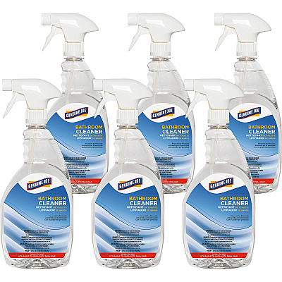 Genuine Joe Peroxide-Powered Bathroom Cleaner Ready-To-Use - 32 fl oz (1 quart) - Recommended For: Soap Scum Remover - Clear - 6 / Carton (GJO99668CT)