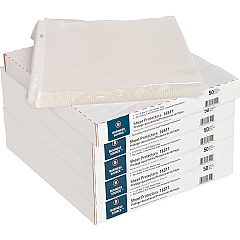 Business Source Sheet Protectors For Letter 8 1/2" x 11" Sheet - 3 x Holes - Ring Binder - Top Loading - Rectangular - Clear - Polypropylene - 50/Box - 5 / Carton (BSN16511CT)