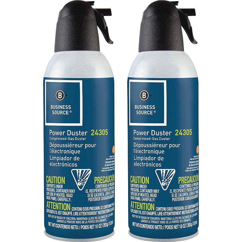 Business Source Power Duster 10 oz - Moisture-free, Ozone-safe - Multi - 2 / Pack (BSN24302)