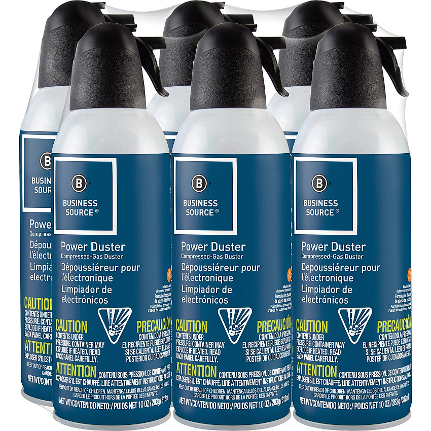 Business Source Power Duster 10 oz - Moisture-free, Ozone-safe - Multi - 6 / Pack (BSN24306)