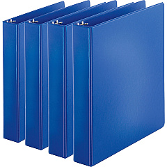 Business Source Basic Round Ring Binders 1 1/2" Binder Capacity - Letter - 8 1/2" x 11" Sheet Size - 350 Sheet Capacity - 3 Ring - Fastener: Round Ring - Pocket: Internal - Chipboard, Polypropylene - Dark Blue - 1.02 lb - Exposed Rivet, Sturd (BSN28551BD)