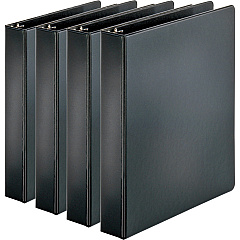 Business Source Basic Round Ring Binders 1 1/2" Binder Capacity - Letter - 8 1/2" x 11" Sheet Size - 350 Sheet Capacity - 3 Ring - Fastener: Round Ring - Pocket: Internal - Chipboard, Polypropylene - Black - 1.02 lb - Exposed Rivet, Sturdy - (BSN28552BD) Business Source Basic Round Ring Binders 1 1/2" Binder Capacity - Letter - 8 1/2" x 11" Sheet Size - 350 Sheet Capacity - 3 Ring - Fastener: Round Ring - Pocket: Internal - Chipboard, Polypropylene - Black - 1.02 lb - Exposed Rivet, Sturdy - (BSN28552BD)