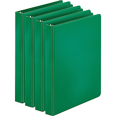 Business Source Basic Round Ring Binders 1" Binder Capacity - Letter - 8 1/2" x 11" Sheet Size - 225 Sheet Capacity - 3 Ring - Fastener: Round Ring - Pocket: Inside Front & Back - Chipboard, Polypropylene - Green - Exposed Rivet, Sturdy, Open (BSN28556BD)