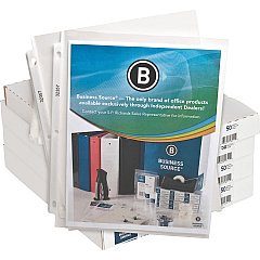 Business Source Sheet Protectors For Letter 8 1/2" x 11" Sheet - 3 x Holes - Ring Binder - Top Loading - Rectangular - Clear - Polypropylene - 50/Pack - 4 / Box (BSN32357BX)