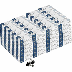 Business Source Fold-back Binder Clips Medium - 1.3" Length x 1.3" Width - 0.63" Size Capacity - Black - Steel - 1 Dozen/Box - 10 / Carton (BSN36551CT)
