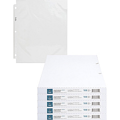 Business Source Poly Sheet Protectors 11" Height x 9" Width - For Letter 8 1/2" x 11" Sheet - 3 x Holes - Ring Binder - Top Loading - Rectangular - Clear - Polypropylene - 100/Box - 5 / Carton (BSN74551CT)