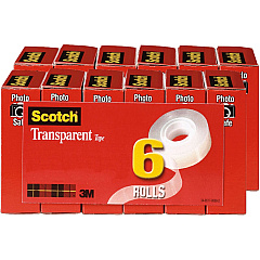 Scotch Transparent Tape - 3/4"W 36 yd Length x 0.75" Width - 1" Core - Clear - Stain Resistant, Moisture Resistant, Long Lasting - For Wrapping, Sealing, Mending, Label Protection - 6/Pack - 2 / Bundle (6006PKBD)