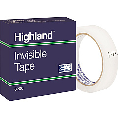Highland 3/4"W Matte-finish Invisible Tape 72 yd Length x 0.75" Width - 3" Core - Matte - Clear - For Mending, Holding, Splicing - 12 / Pack (6200342592PK) Highland 3/4"W Matte-finish Invisible Tape 72 yd Length x 0.75" Width - 3" Core - Matte - Clear - For Mending, Holding, Splicing - 12 / Pack (6200342592PK)