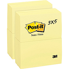 Post-it® Notes Original Notepads 3" Flag/Note Width x 5" Flag/Note Length - Rectangle - 100 Sheets per Pad - Unruled - Canary Yellow - Paper - Self-adhesive, Repositionable - 12/Pack - 2 / Bundle (655YWBD) Post-it® Notes Original Notepads 3" Flag/Note Width x 5" Flag/Note Length - Rectangle - 100 Sheets per Pad - Unruled - Canary Yellow - Paper - Self-adhesive, Repositionable - 12/Pack - 2 / Bundle (655YWBD)
