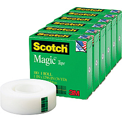 Scotch Invisible Magic Tape 36 yd Length x 1" Width - 1" Core - Matte - Clear - Split Resistant, Tear Resistant - For Mending, Splicing - 6 / Pack (81011296PK)