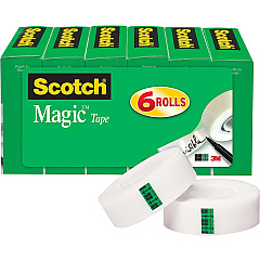 Scotch 3/4"W Magic Tape 27.78 yd Length x 0.75" Width - 1" Core - Transparent - Yellowing Resistant - For Office, Home, School, Mending - 6/Pack - 2 / Bundle (810K6BD)