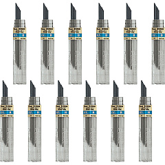 Pentel Super Hi-Polymer Leads 0.7 mm , Medium Point - B - Black Lead - 12/Tube - 12 / Box (50BBX) Pentel Super Hi-Polymer Leads 0.7 mm , Medium Point - B - Black Lead - 12/Tube - 12 / Box (50BBX)