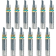Pentel Super Hi-Polymer Leads 0.7 mm , Medium Point - H - Black Lead - 12/Tube - 12 / Box (50HBX) Pentel Super Hi-Polymer Leads 0.7 mm , Medium Point - H - Black Lead - 12/Tube - 12 / Box (50HBX)