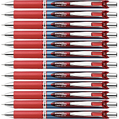 Pentel EnerGel RTX Liquid Gel Pens 0.5 mm Fine Needle Pen Point - Refillable - Retractable - Red Ink - Gel-based - Blue Barrel - Stainless Steel Tip - 12 / Box (BLN75BBX) Pentel EnerGel RTX Liquid Gel Pens 0.5 mm Fine Needle Pen Point - Refillable - Retractable - Red Ink - Gel-based - Blue Barrel - Stainless Steel Tip - 12 / Box (BLN75BBX)