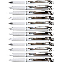 Pentel EnerGel Pearl Liquid Gel Pens 0.5 mm Fine Needle Pen Point - Refillable - Retractable - Black Ink - Gel-based - Pearl White Barrel - Stainless Steel Tip - 12 / Dozen (BLN75PWADZ) Pentel EnerGel Pearl Liquid Gel Pens 0.5 mm Fine Needle Pen Point - Refillable - Retractable - Black Ink - Gel-based - Pearl White Barrel - Stainless Steel Tip - 12 / Dozen (BLN75PWADZ)