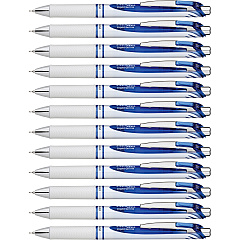 Pentel EnerGel Pearl Liquid Gel Pens 0.5 mm Fine Needle Pen Point - Refillable - Retractable - Blue Ink - Gel-based - Pearl White Stainless Steel Barrel - 12 / Dozen (BLN75PWCDZ) Pentel EnerGel Pearl Liquid Gel Pens 0.5 mm Fine Needle Pen Point - Refillable - Retractable - Blue Ink - Gel-based - Pearl White Stainless Steel Barrel - 12 / Dozen (BLN75PWCDZ)