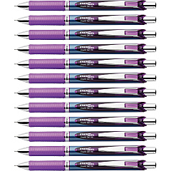 Pentel EnerGel RTX Liquid Gel Pens 0.5 mm Fine Needle Pen Point - Refillable - Retractable - Violet Ink - Gel-based - Blue Stainless Steel Barrel - Metal Tip - 12 / Dozen (BLN75VDZ) Pentel EnerGel RTX Liquid Gel Pens 0.5 mm Fine Needle Pen Point - Refillable - Retractable - Violet Ink - Gel-based - Blue Stainless Steel Barrel - Metal Tip - 12 / Dozen (BLN75VDZ)