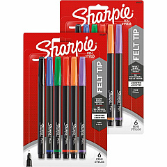 Sharpie Fine Point Pens Fine Pen Point - Assorted Ink - 6/Pack - 2 / Bundle (1976527BD)