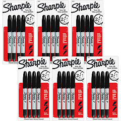 Sharpie Twin Tip Permanent Markers Black Ink - Alcohol Based - 4/Pack - 6 / Bag (32175PPBG) Sharpie Twin Tip Permanent Markers Black Ink - Alcohol Based - 4/Pack - 6 / Bag (32175PPBG)