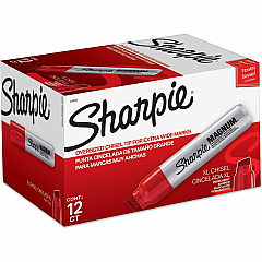 Sharpie Magnum Permanent Marker Red Ink - Silver Plastic Barrel - Felt Tip - 12 / Box (44002BX) Sharpie Magnum Permanent Marker Red Ink - Silver Plastic Barrel - Felt Tip - 12 / Box (44002BX)
