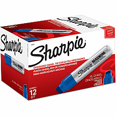 Sharpie Magnum Permanent Marker Blue Ink - Silver Plastic Barrel - Felt Tip - 12 / Box (44003BX) Sharpie Magnum Permanent Marker Blue Ink - Silver Plastic Barrel - Felt Tip - 12 / Box (44003BX)