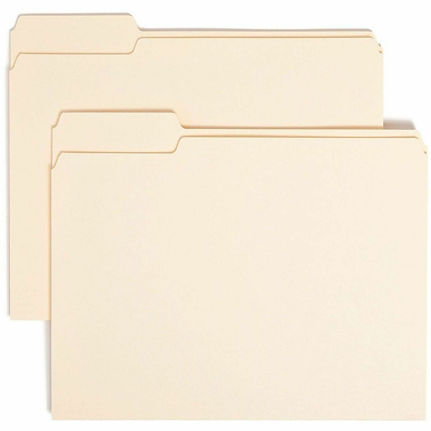 Smead 1/3 Tab Cut Letter Recycled Top Tab File Folder 8 1/2" x 11" - 3/4" Expansion - Top Tab Location - Left Tab Position - 11 pt. - 1 Plys - Manila - Sturdy, Rounded Corner - 10% Recycled - 100/Box - 5 / Carton (10331CT)