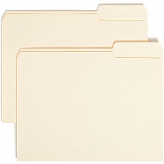 Smead 1/3 Tab Cut Letter Recycled Top Tab File Folder 8 1/2" x 11" - 3/4" Expansion - Top Tab Location - Right Tab Position - 11 pt. - 1 Plys - Manila - Sturdy, Rounded Corner - 10% Recycled - 100/Box - 5 / Carton (10333CT)