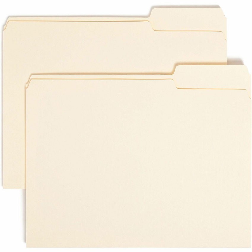 Smead 1/3 Tab Cut Letter Recycled Top Tab File Folder 8 1/2" x 11" - 3/4" Expansion - Top Tab Location - Right Tab Position - 11 pt. - 1 Plys - Manila - Sturdy, Rounded Corner - 10% Recycled - 100/Box - 5 / Carton (10333CT)
