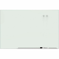 Quartet Element Framed Magnetic Glass Dry-Erase Boards 85" (7.1 ft) Width x 48" (4 ft) Height - White Tempered Glass Surface - Silver Aluminum Frame - Rectangle - Horizontal - Magnetic - Stain Resistant, Ghost Resistant, Marker Tray - 1 Each (G8548E)