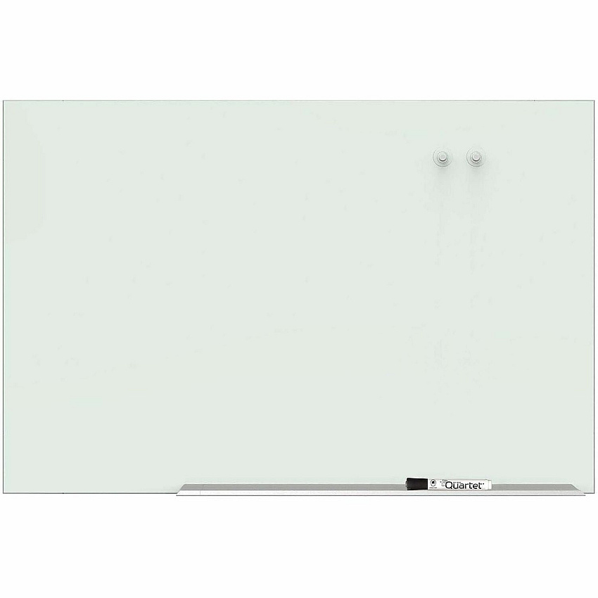 Quartet Element Framed Magnetic Glass Dry-Erase Boards 85" (7.1 ft) Width x 48" (4 ft) Height - White Tempered Glass Surface - Silver Aluminum Frame - Rectangle - Horizontal - Magnetic - Stain Resistant, Ghost Resistant, Marker Tray - 1 Each (G8548E)