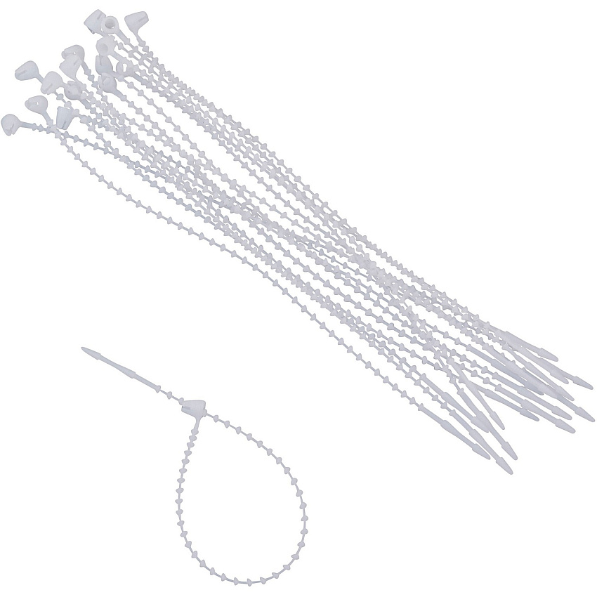 Advantus Beaded Cable Ties Cable Tie - White - 0.25" Length - 250 / Pack (97535)