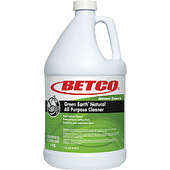 Betco Green Earth Natural All Purpose Cleaner Concentrate - 128 fl oz (4 quart) - Clean Scent - Bio-based, Solvent-free, Streak-free, Non-smearing - Green Bottle - 1 Each (1980400)