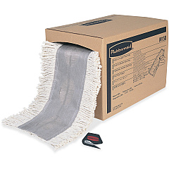 Rubbermaid Commercial Continuous Roll Dust Mop 5" Width x 40" Length - Cotton - 1 Carton (M15000WH)