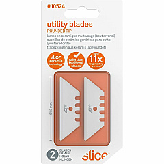 Slice Replacement Ceramic Utility Blades 2.40" Length - Non-conductive, Non-magnetic, Rust Resistant, Reversible, Non-sparking - Zirconium Oxide - White - 2 / Pack (10524) Slice Replacement Ceramic Utility Blades 2.40" Length - Non-conductive, Non-magnetic, Rust Resistant, Reversible, Non-sparking - Zirconium Oxide - White - 2 / Pack (10524)