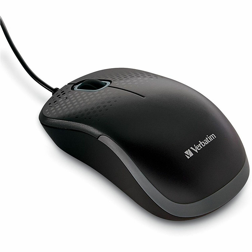 Verbatim Silent Corded Optical Mouse - Black (99790)