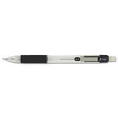 Zebra Z-Grip Mechanical Pencil, 0.7 mm, HB (#2.5), Black Lead, Clear/Black Grip Barrel, Dozen (52410)