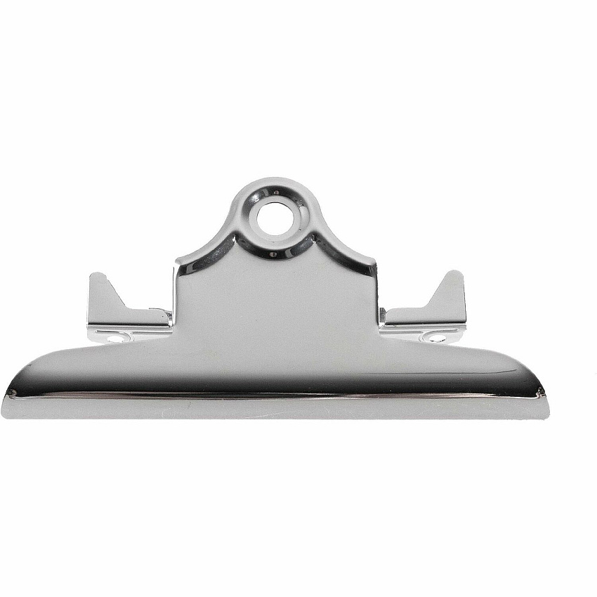 Business Source Clipboard Metal Clip 6" Width - for Paper Clip - Silver, Brown - Nickel Plated - 1 Each (BSN00897)