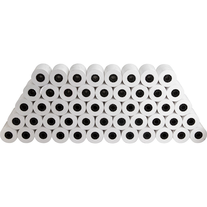 Business Source Thermal Paper Rolls 2 1/4" x 80 ft - 48 g/m² Grammage - Smooth - White - 50 / Carton (BSN01018)