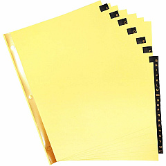Business Source A-Z Black Leather Tab Index Dividers 26 Printed Tab(s) - Character - A-Z - 8.5" Divider Width x 11" Divider Length - Letter - 3 Hole Punched - Buff Paper Divider - Black Leather Tab(s) - 20% Recycled - Heavy Duty, Reinforced Edg (BSN01181)