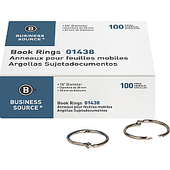 Business Source Standard Book Rings 1.5" Diameter - Silver - Nickel Plated - 100 / Box (BSN01438) Business Source Standard Book Rings 1.5" Diameter - Silver - Nickel Plated - 100 / Box (BSN01438)