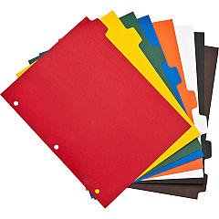 Business Source Plain Tab Color Polyethylene Index Dividers Blank Tab(s) - 8 Tab(s)/Set - 8.5" Divider Width x 11" Divider Length - Letter - 3 Hole Punched - Red Polyethylene, Yellow, Green, Blue, Orange, White, Black, Brown Divider - Red Polye (BSN01810)