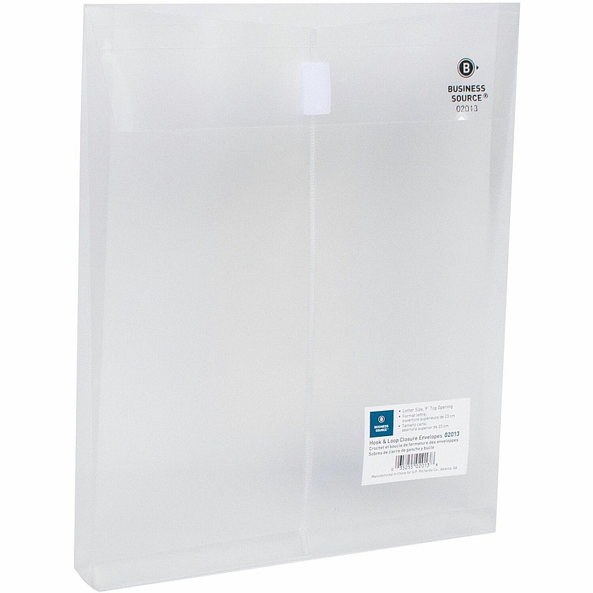Business Source Letter File Pocket 8 1/2" x 11" - 1" Expansion - Clear - 1 Each (BSN02013)