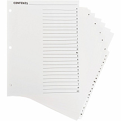 Business Source A-Z Tab Table of Contents Index Dividers Printed Tab(s) - Character - A-Z - 25 Tab(s)/Set - 8.5" Divider Width x 11" Divider Length - Letter - 3 Hole Punched - White Divider - White Mylar Tab(s) - 1 Set (BSN05858) Business Source A-Z Tab Table of Contents Index Dividers Printed Tab(s) - Character - A-Z - 25 Tab(s)/Set - 8.5" Divider Width x 11" Divider Length - Letter - 3 Hole Punched - White Divider - White Mylar Tab(s) - 1 Set (BSN05858)