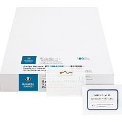 Business Source Pin Style Holder Name Badge Kit Clear - 100 / Box (BSN19700BADGE)