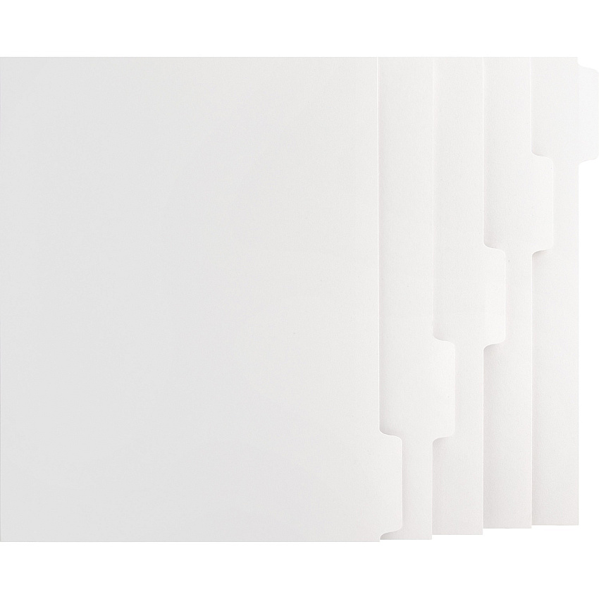Business Source Tab Printer Economy Index Dividers Print-on Tab(s) - 5 Tab(s)/Set - 8.5" Divider Width x 11" Divider Length - Letter - White Divider - White Tab(s) - 1 Box (BSN21000)
